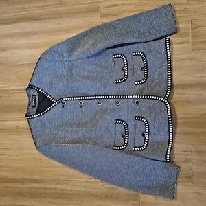 Vintage striped metallic blazer L